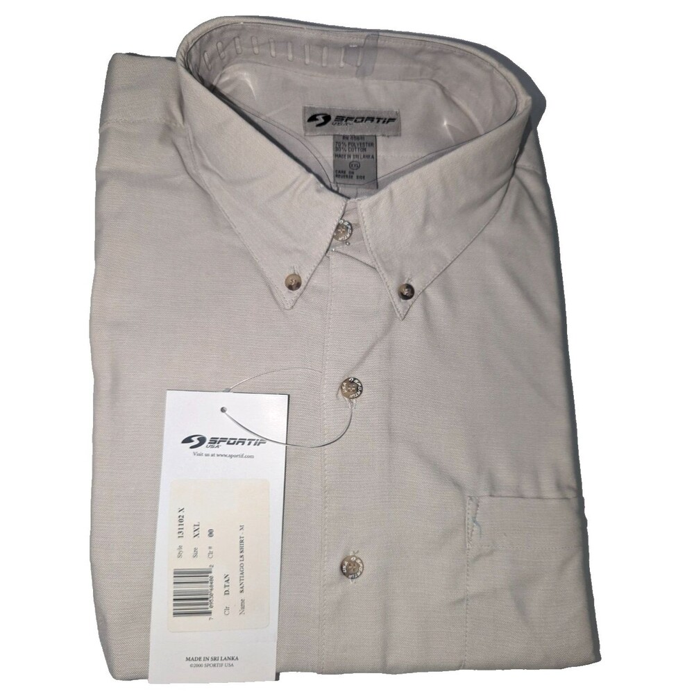 Sportif USA Men's Long Sleeve Tan Shirt XXL NWT